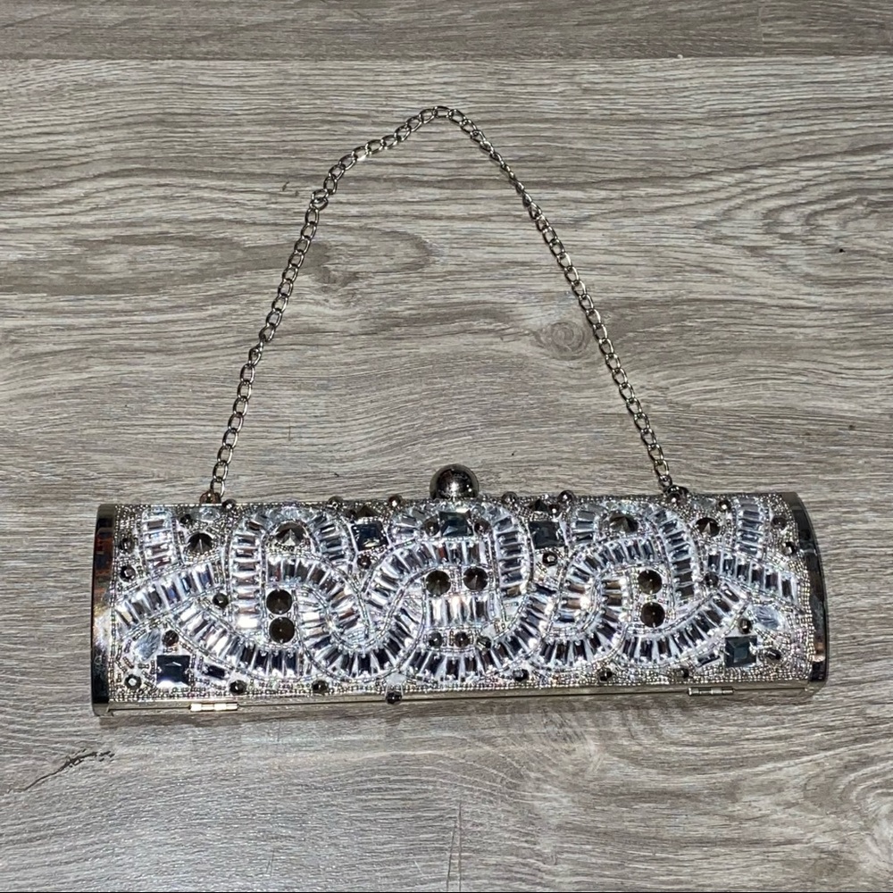 Apt. 9 Embellished Clutch Purse Silver/Black